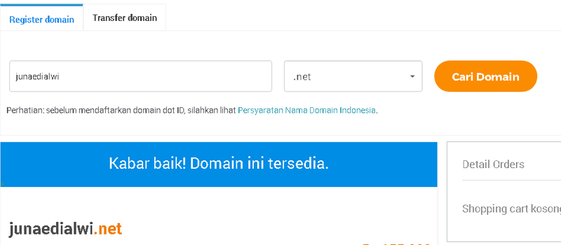 cara membuat blog - contoh cek domain 3